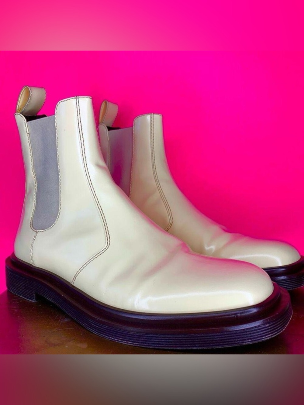The Row Ranger Cream Leather Chelsea Boot EU 38